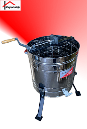 Медогонка 4-х рамочная из нержавеющей стали, Балеринка: необоротная, привод ручной Сербский шестеренчатый (РС), кран пластик, 4_Б_РС_П - купить по выгодной цене в интернет-магазин Феролайф